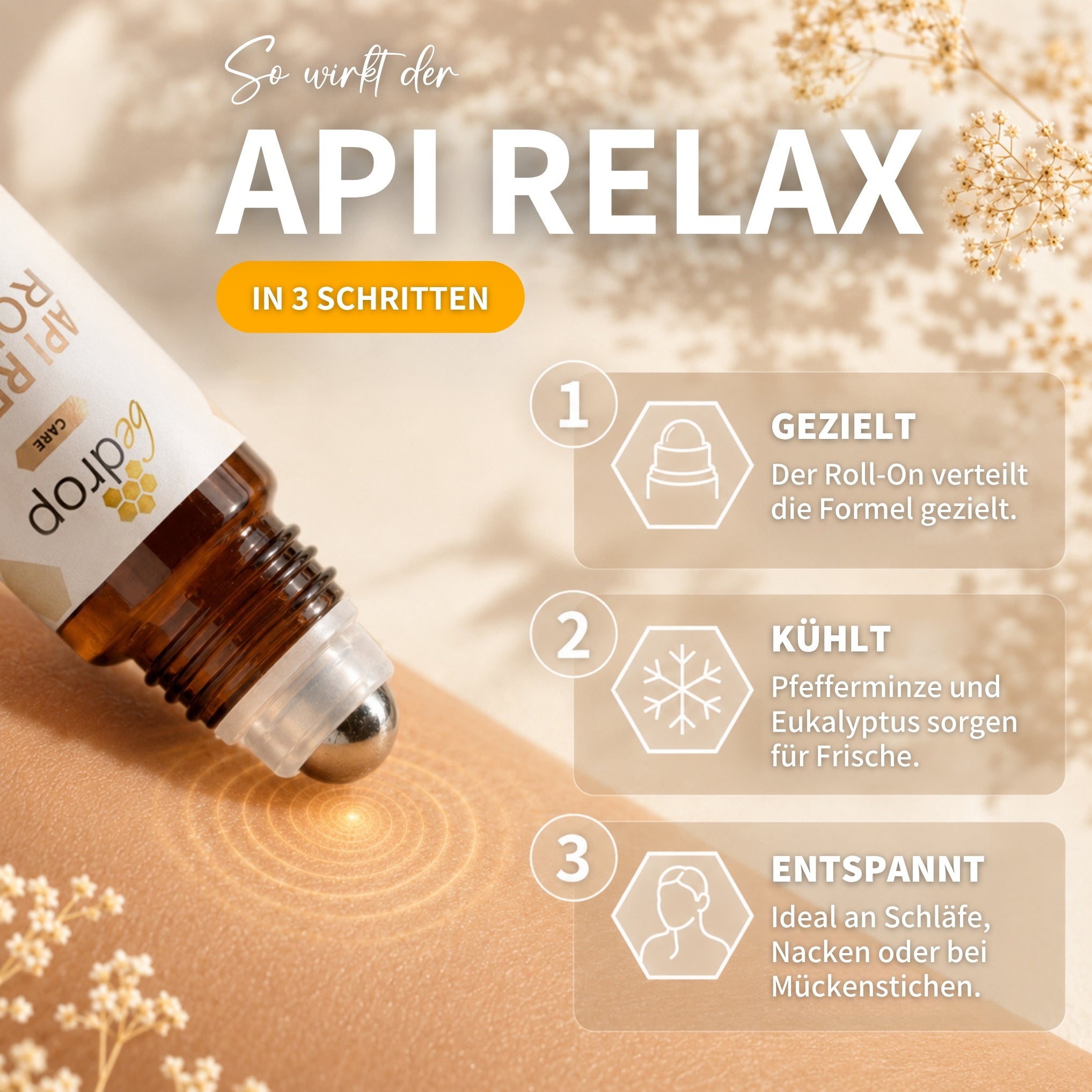 Set rilassante al veleno d'api: Bee Cream + Api Relax Roll On per un relax rinfrescante