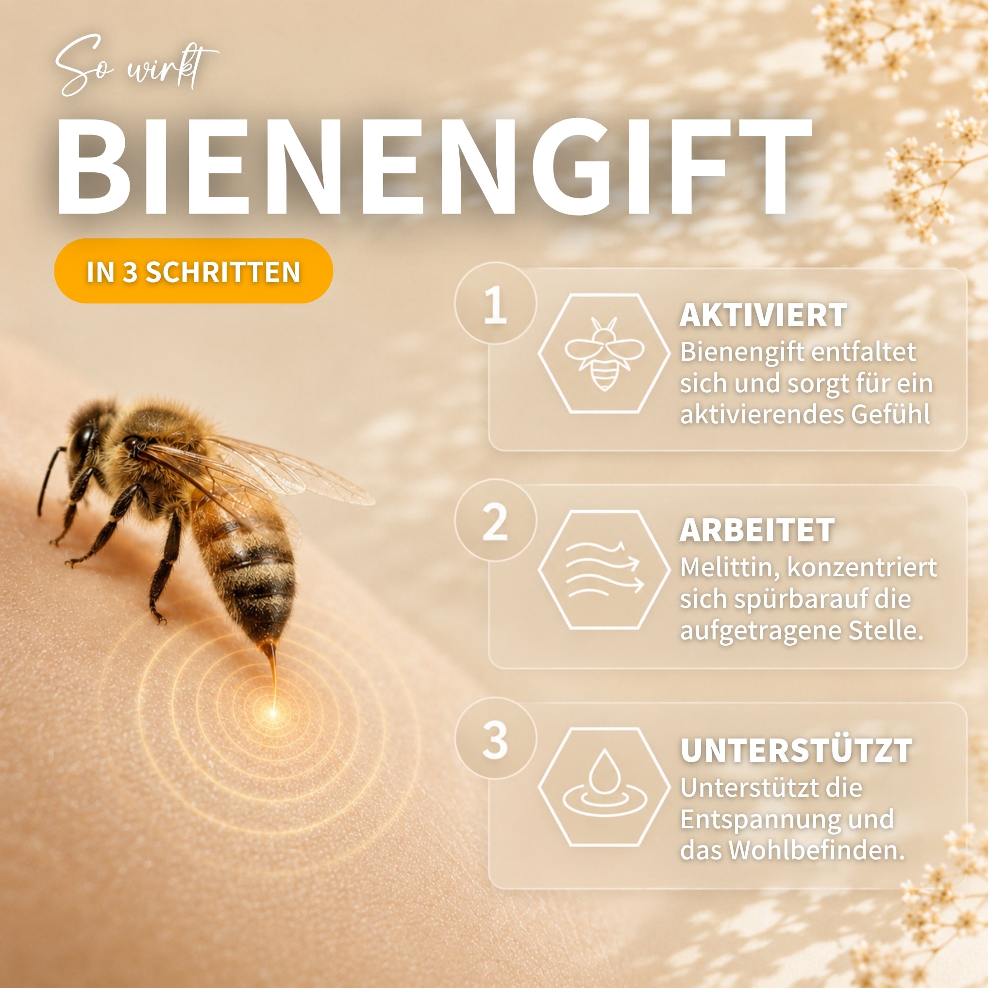 Set rilassante al veleno d'api: Bee Cream + Api Relax Roll On per un relax rinfrescante