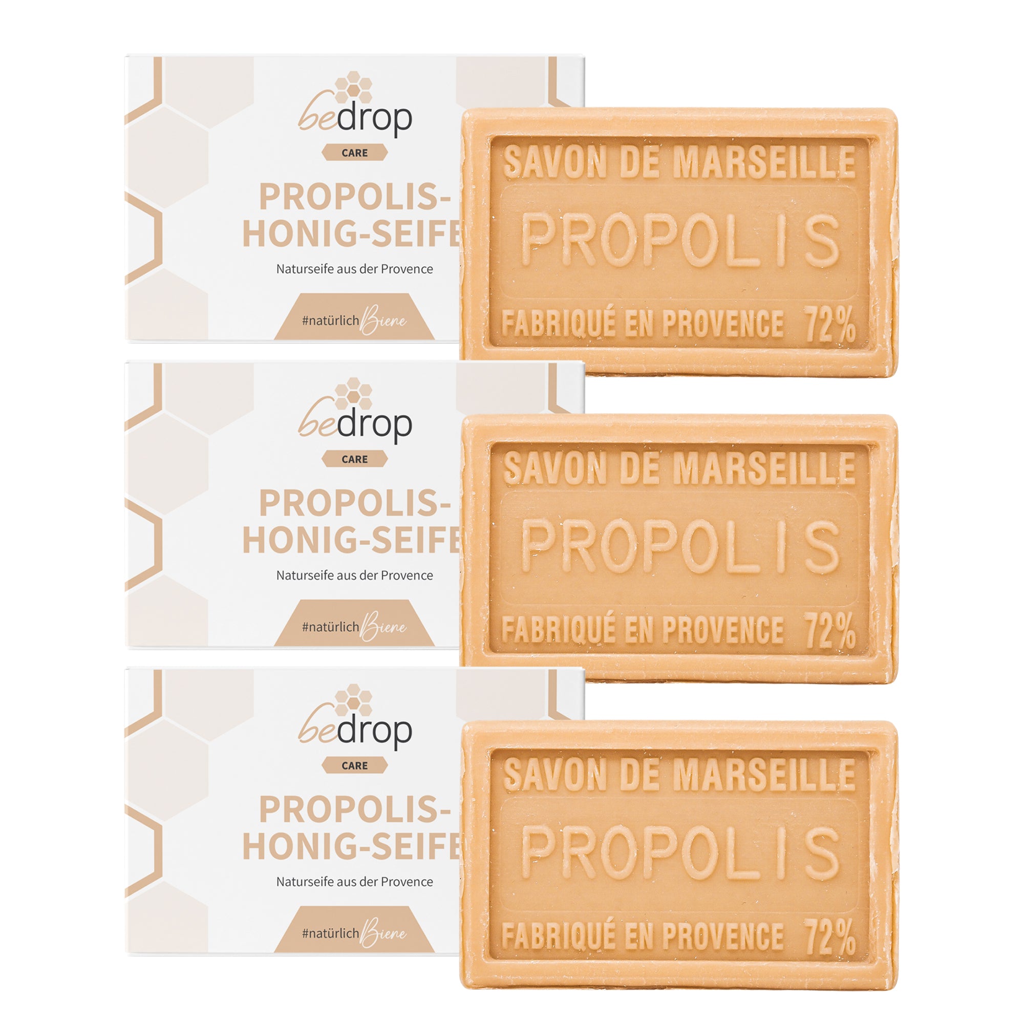 Set di valore: 3x sapone al miele di propoli sapone naturale per le mani/sapone per il corpo dalla Provenza - 100g ad un prezzo speciale