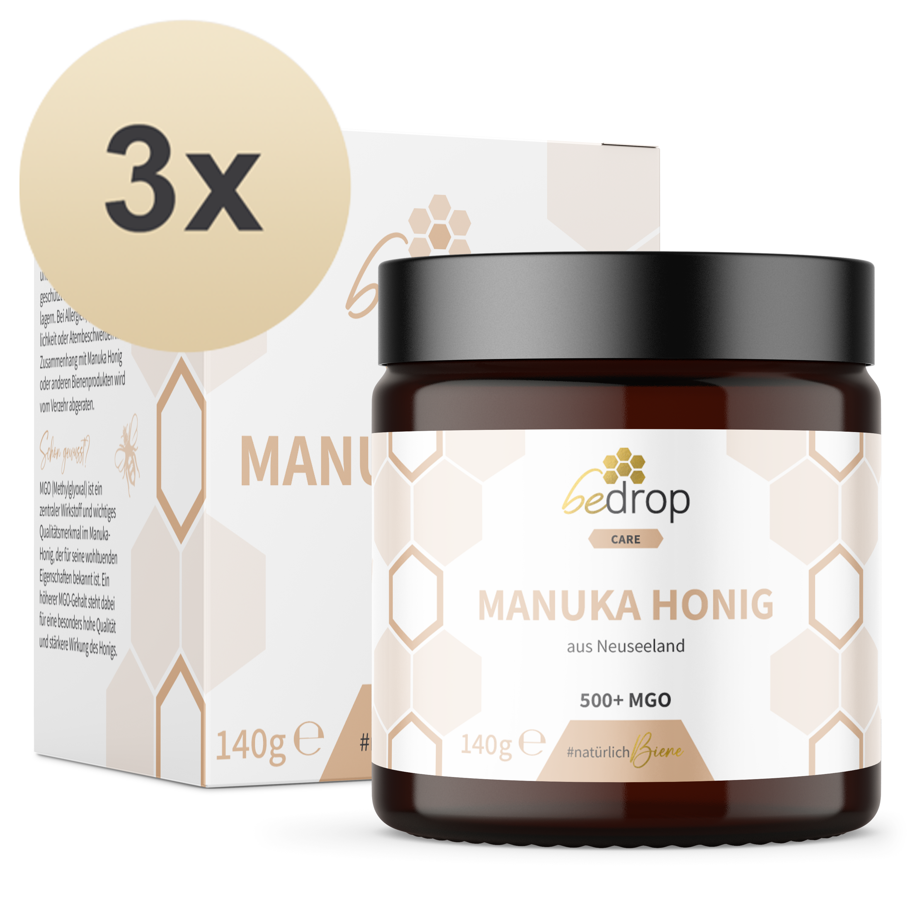 Set di valore: 3x miele di Manuka MGO 500+ - 140g a prezzo speciale