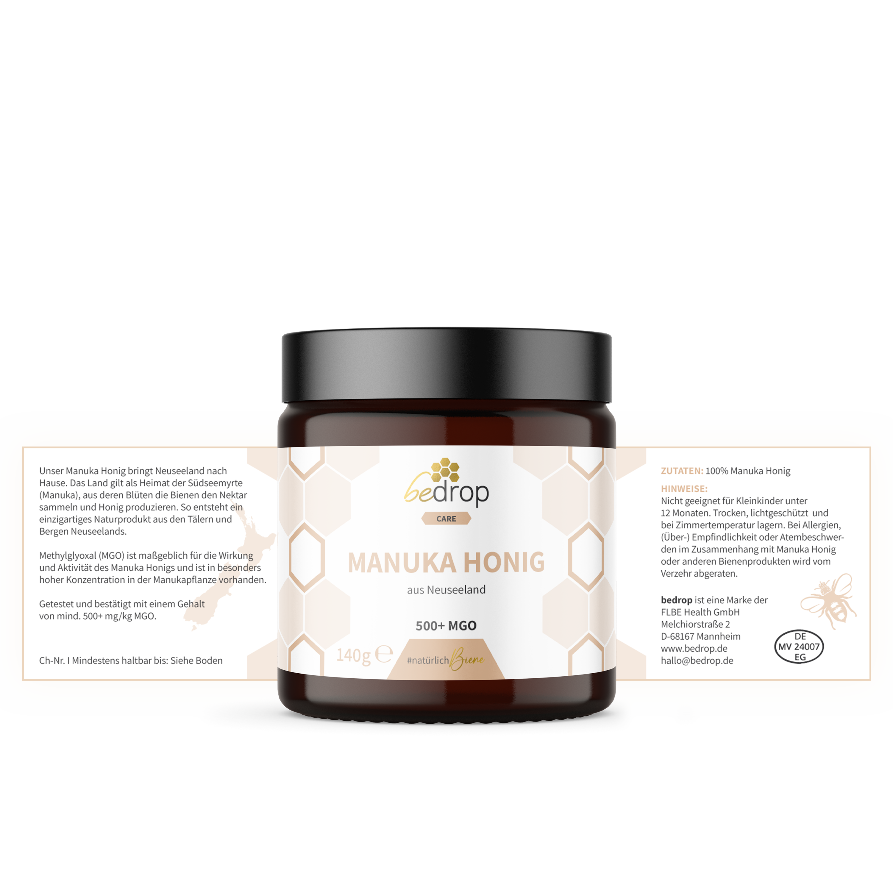 Set per l'infanzia delle api | polvere di polline di fiori, tintura di propoli senza alcol 10% e miele di manuka