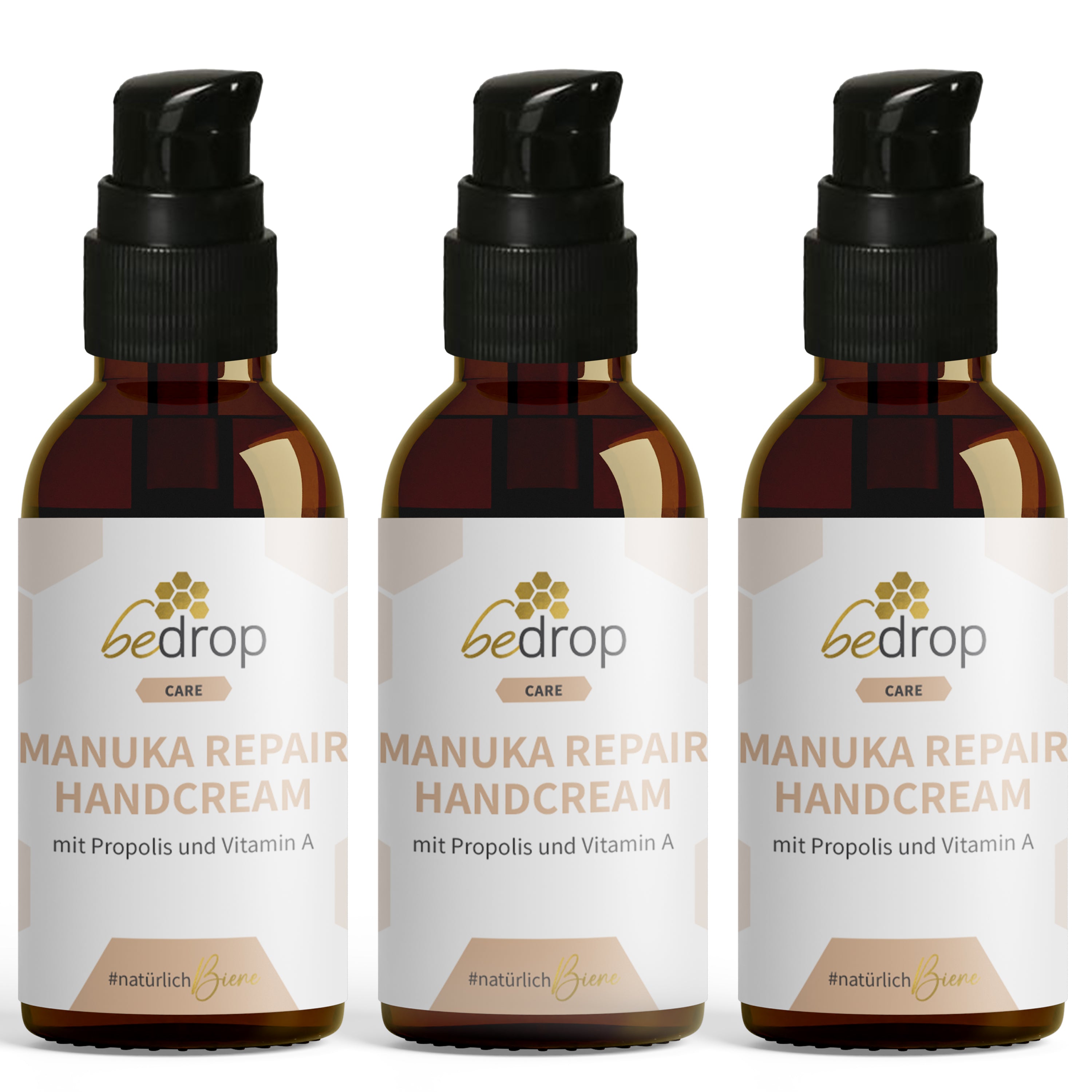 Set di valore: 3x Manuka Repair Hand Cream / Crema per le mani con miele di Manuka, propoli e vitamina A in un set di 3 pezzi.