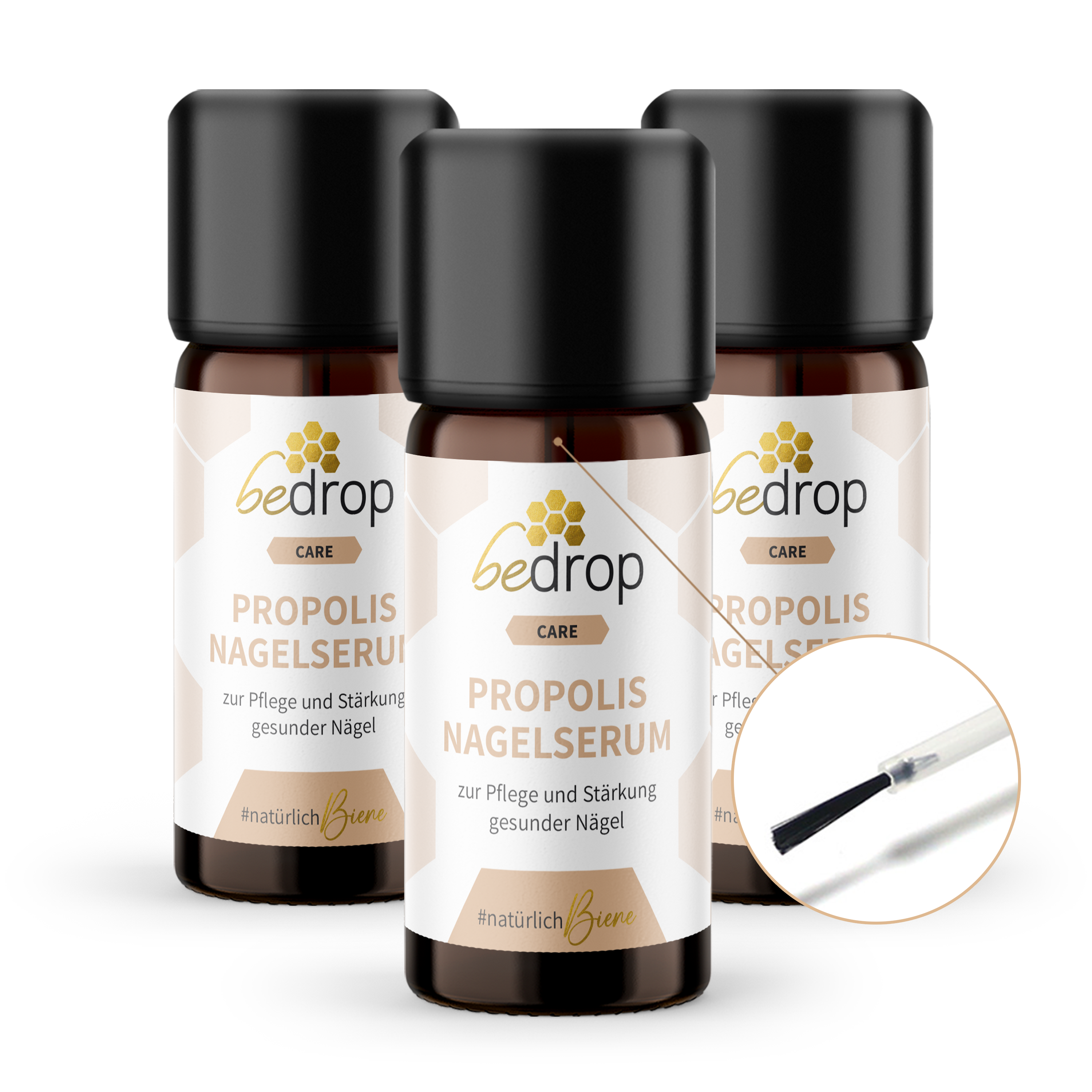 Set di valore: 3x siero per unghie alla propoli - cura delle unghie con propoli ad alto dosaggio e 4 oli essenziali - 10ml