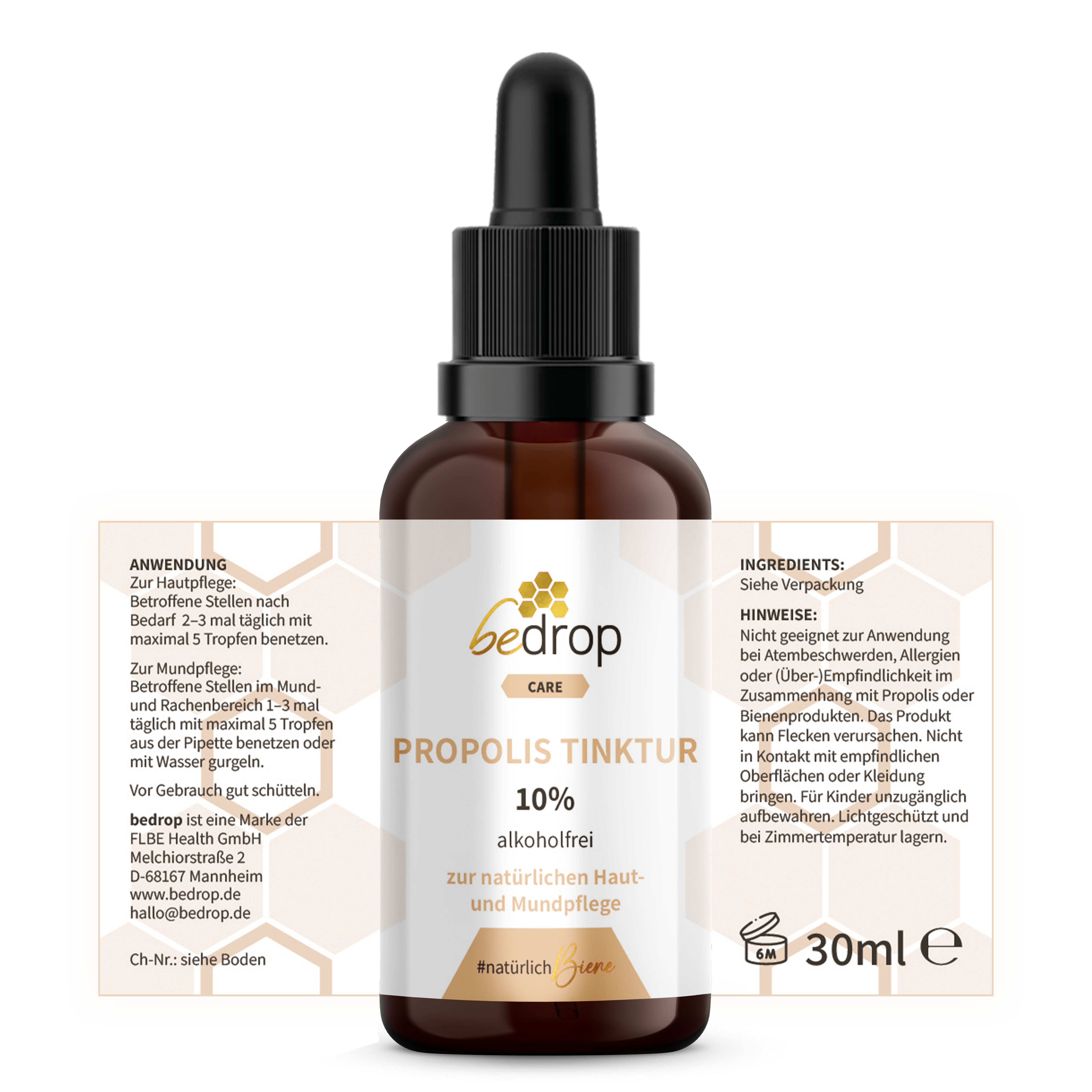 Set per l'infanzia delle api | polvere di polline di fiori, tintura di propoli senza alcol 10% e miele di manuka