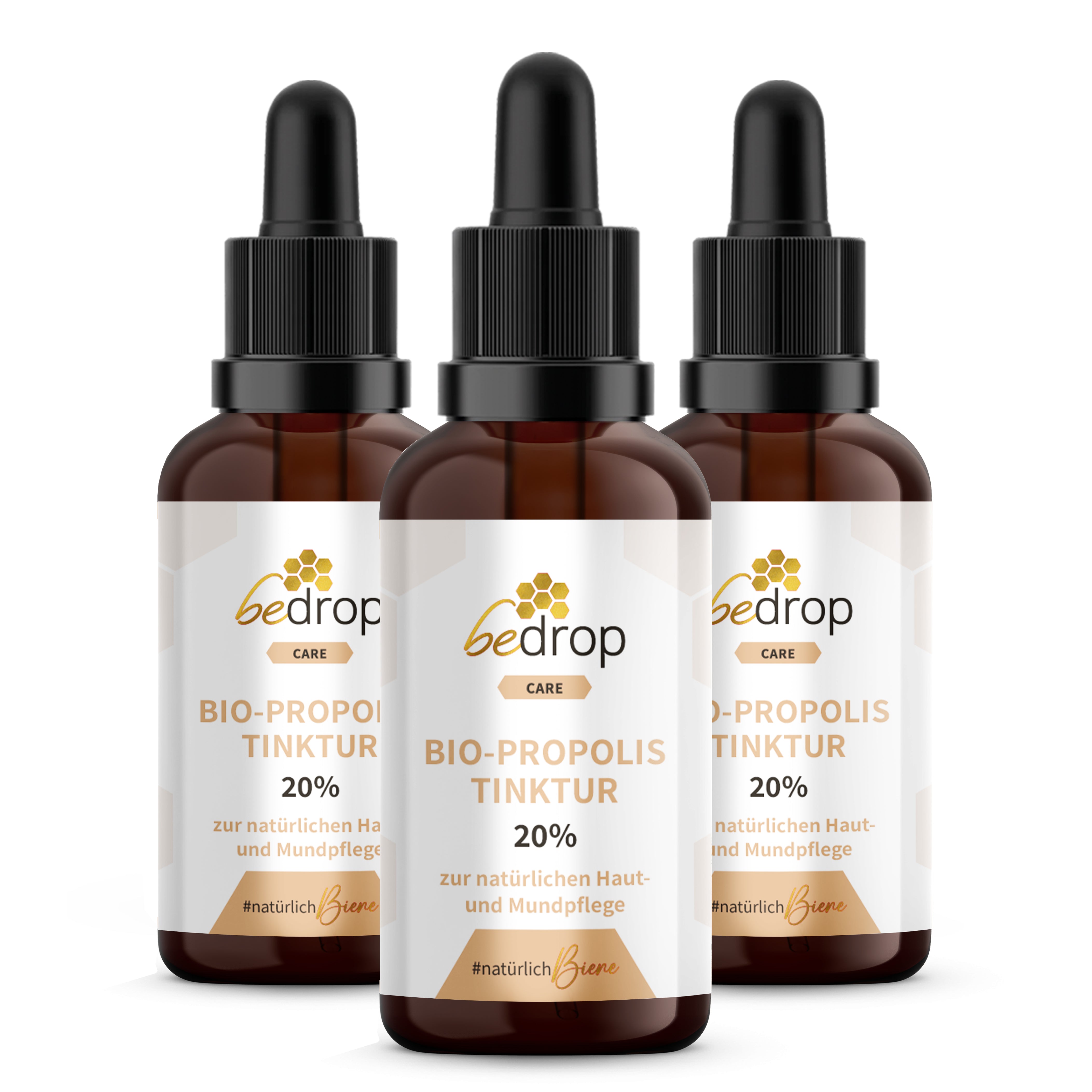 Set di valore: 3x tintura di estratto di propoli con pipetta 20% - 30ml in un set di 3 pezzi