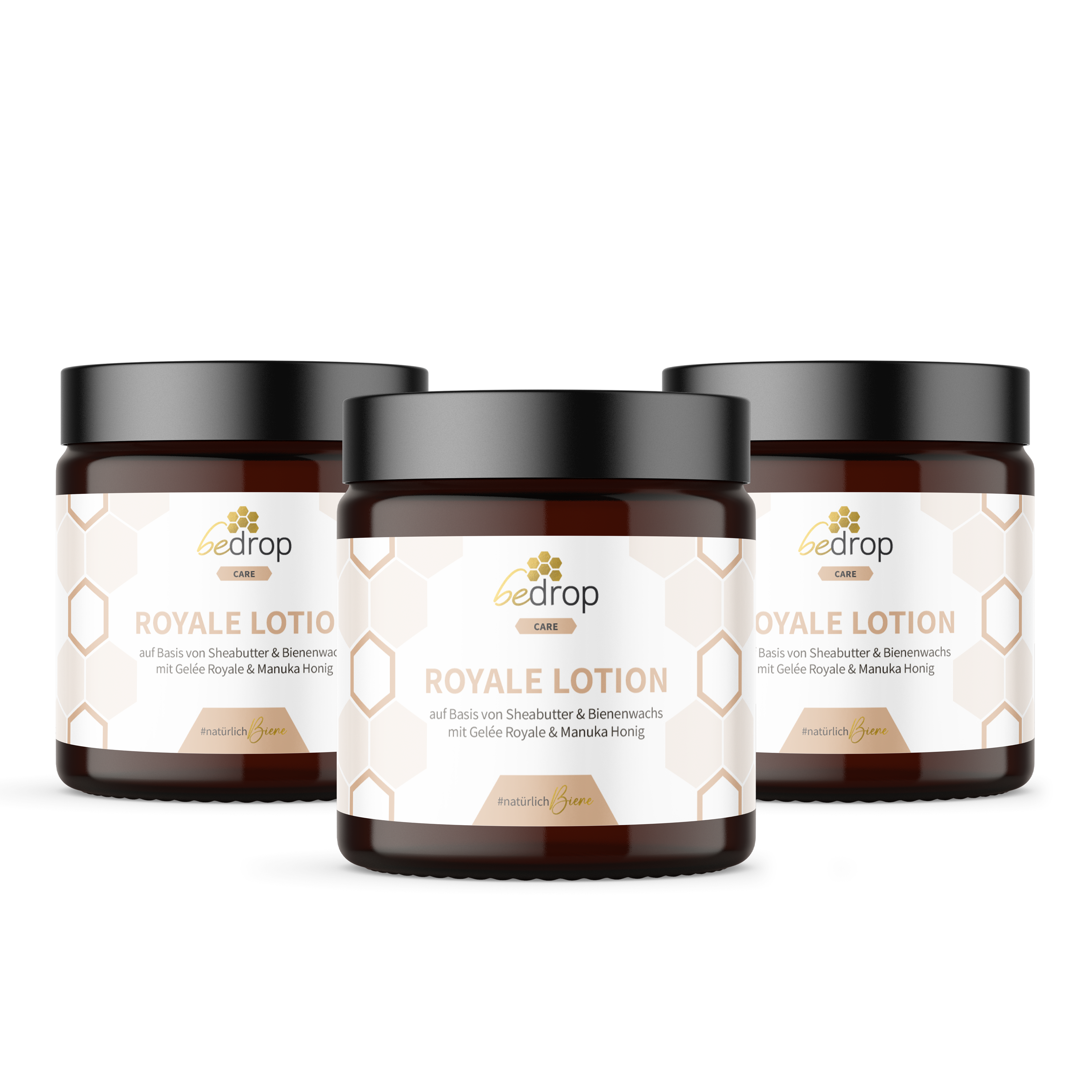 Set di valore: 3x Royale Lotion, lozione per il corpo con pappa reale, burro di karitè e miele di manuka in un set di 3 pezzi