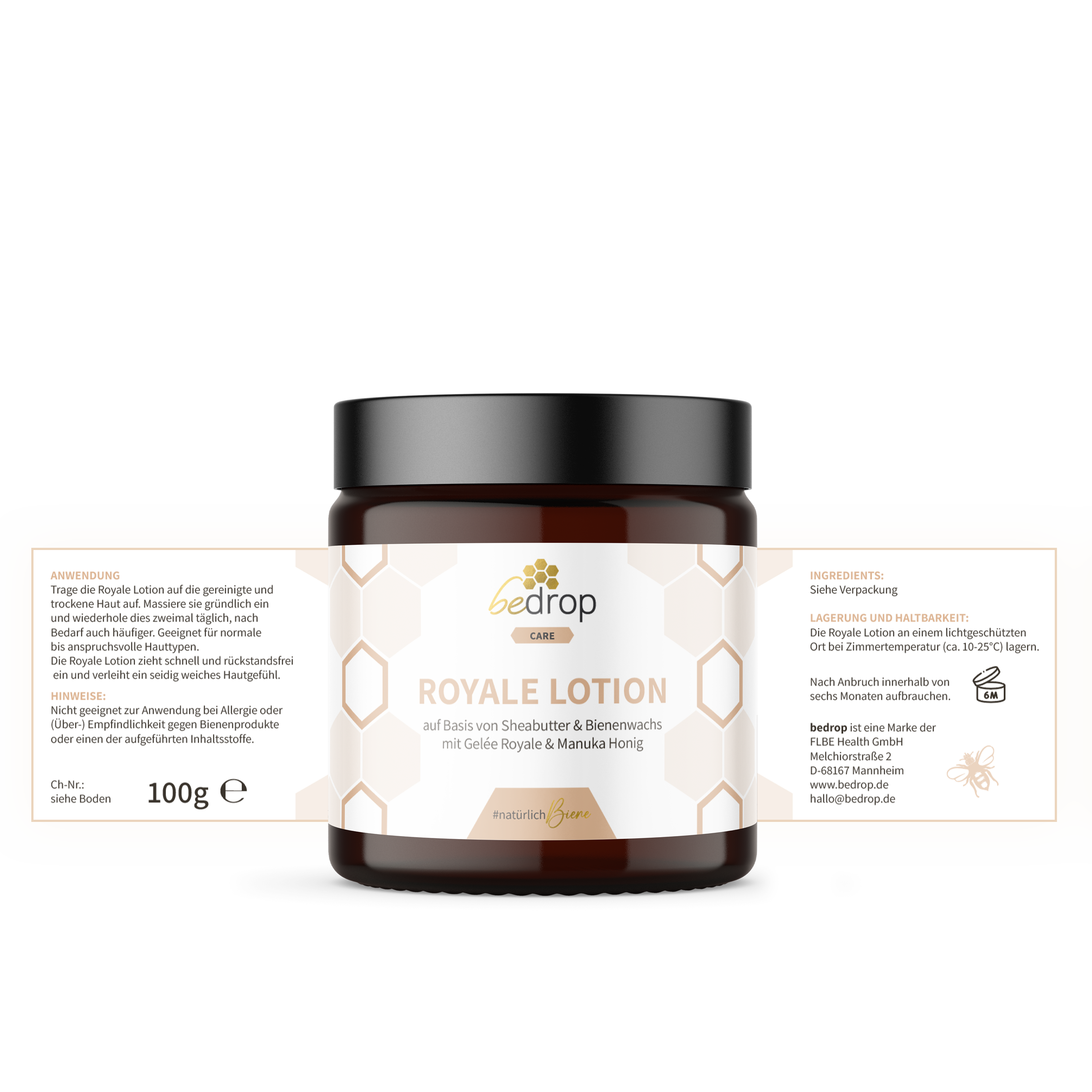 Set di valore: 3x Royale Lotion, lozione per il corpo con pappa reale, burro di karitè e miele di manuka in un set di 3 pezzi