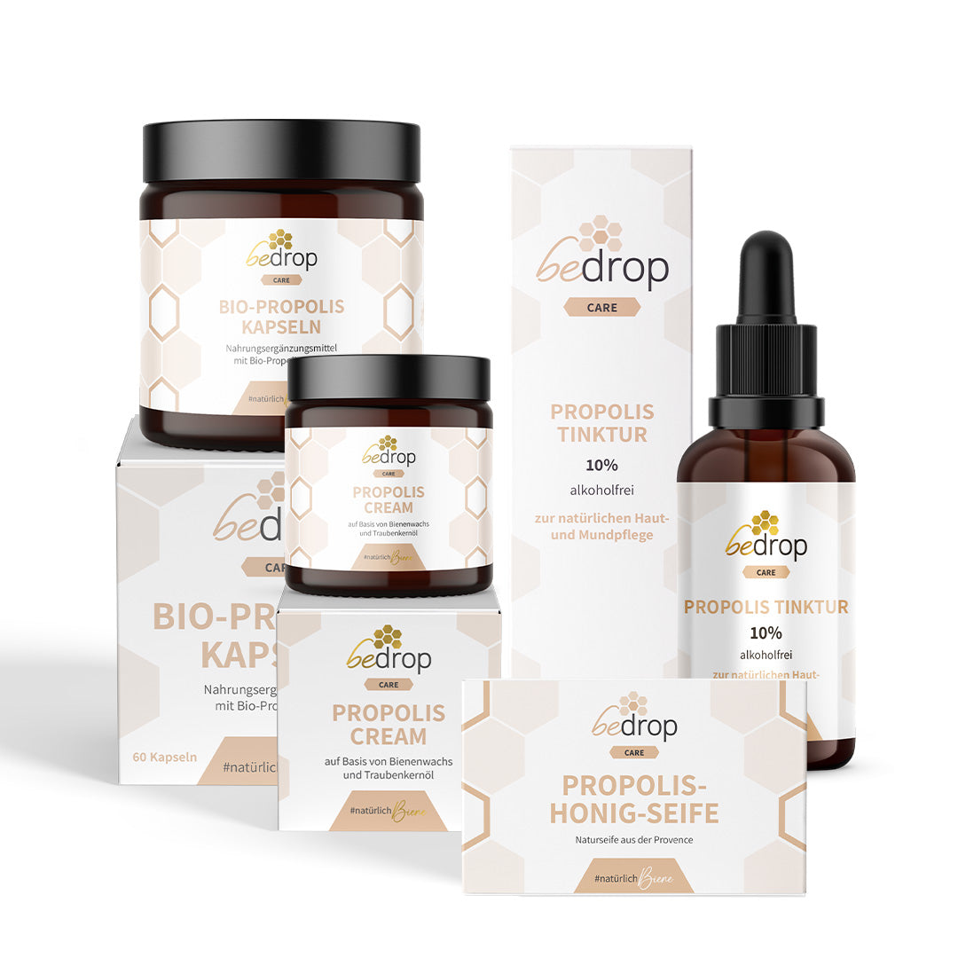 Derma Set | Tintura di propoli, sapone, capsule e crema | Per bambini e adulti