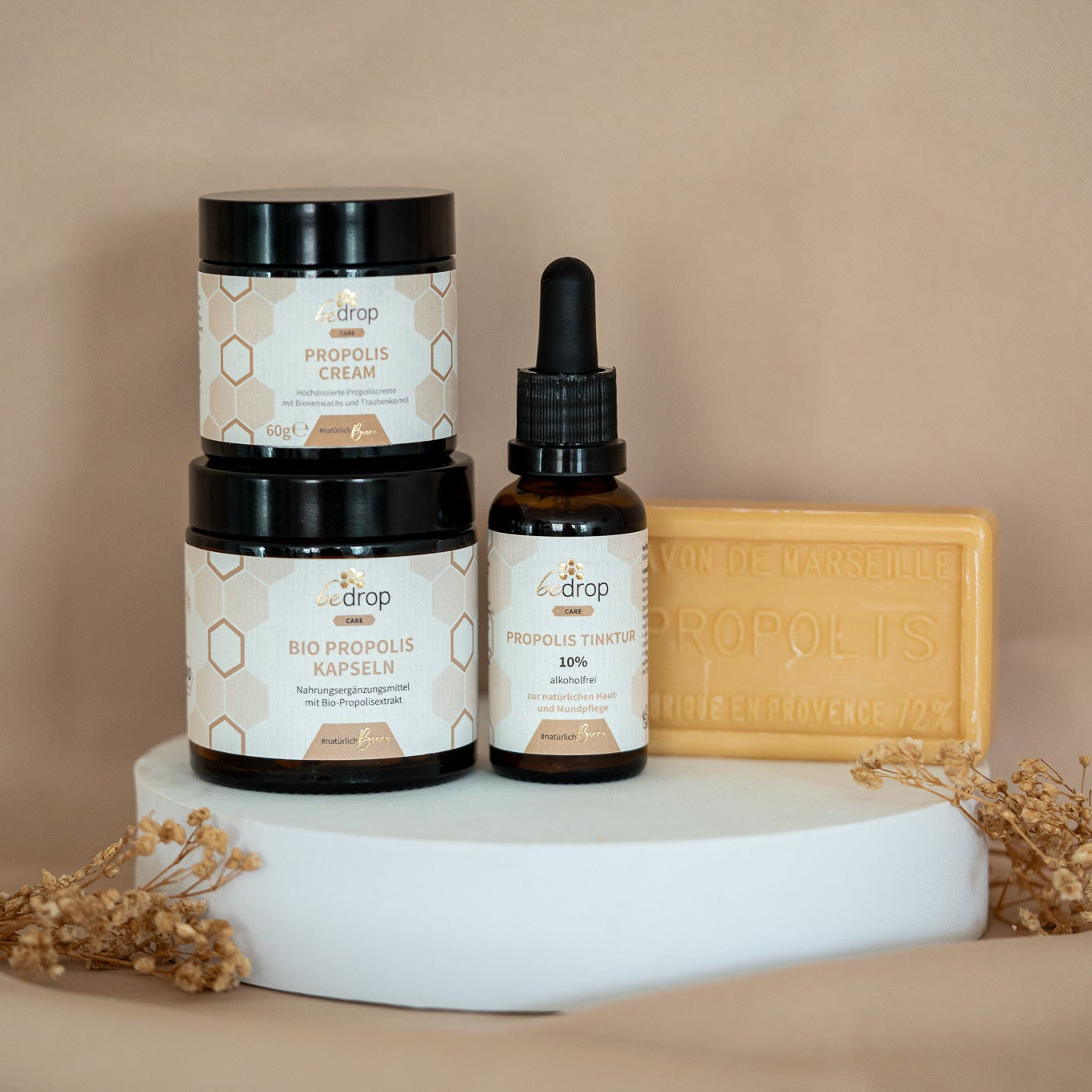 Derma Set | Tintura di propoli, sapone, capsule e crema | Per bambini e adulti