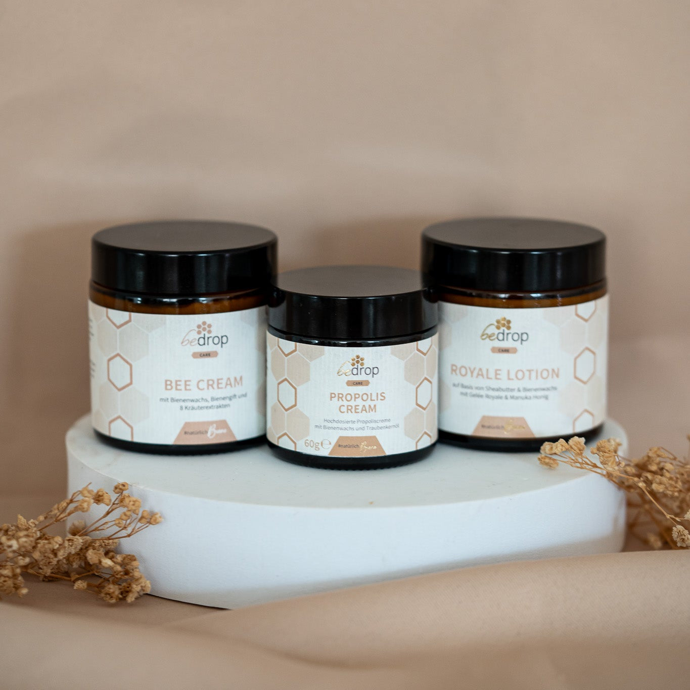 Set per la cura della pelle | Bee Cream (unguento al veleno d'api) + Propolis Cream (unguento alla propoli) + Royale Lotion (lozione per il corpo)