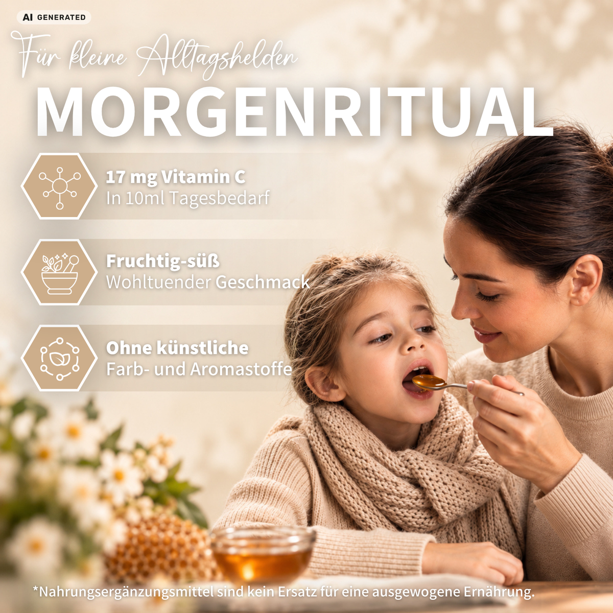 IMMUN*-BIENCHEN - Succo dal gusto fruttato ed erbaceo con miele di Manuka e vitamina C dall'acerola / 200 ml