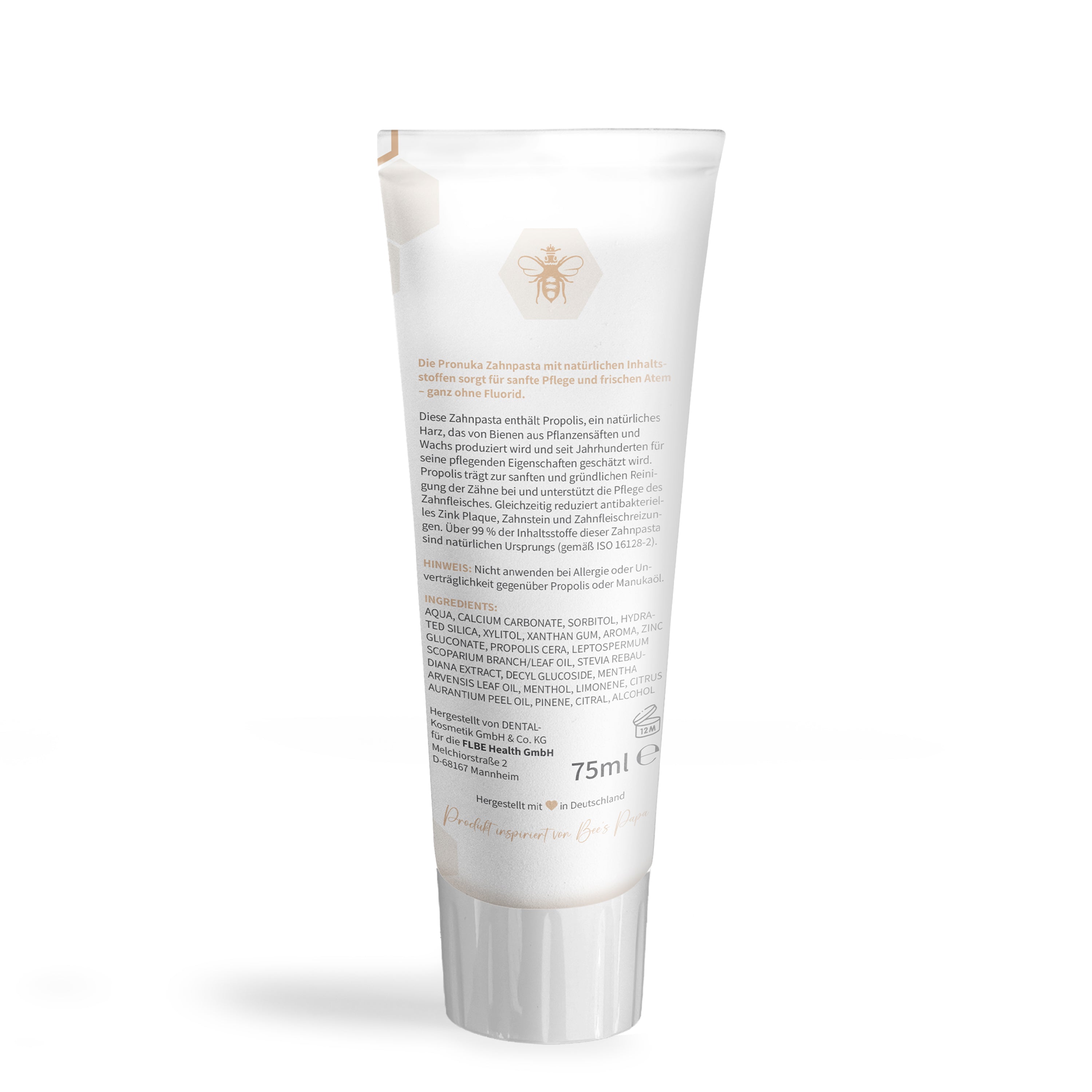 Set di valore: 3x Pronuka dentifricio / dentifricio con propoli e olio di manuka, senza fluoro e naturale - 75ml