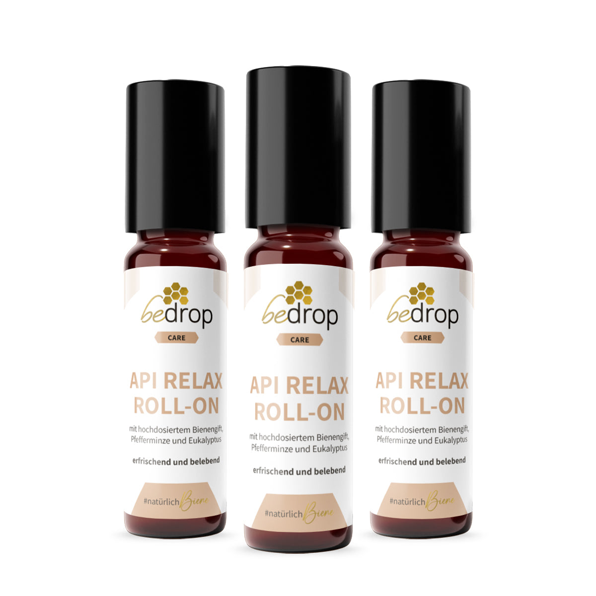 Set di valore: 3x Api Relax Roll-On con veleno d'api ad alto dosaggio, menta piperita ed eucalipto - 10ml