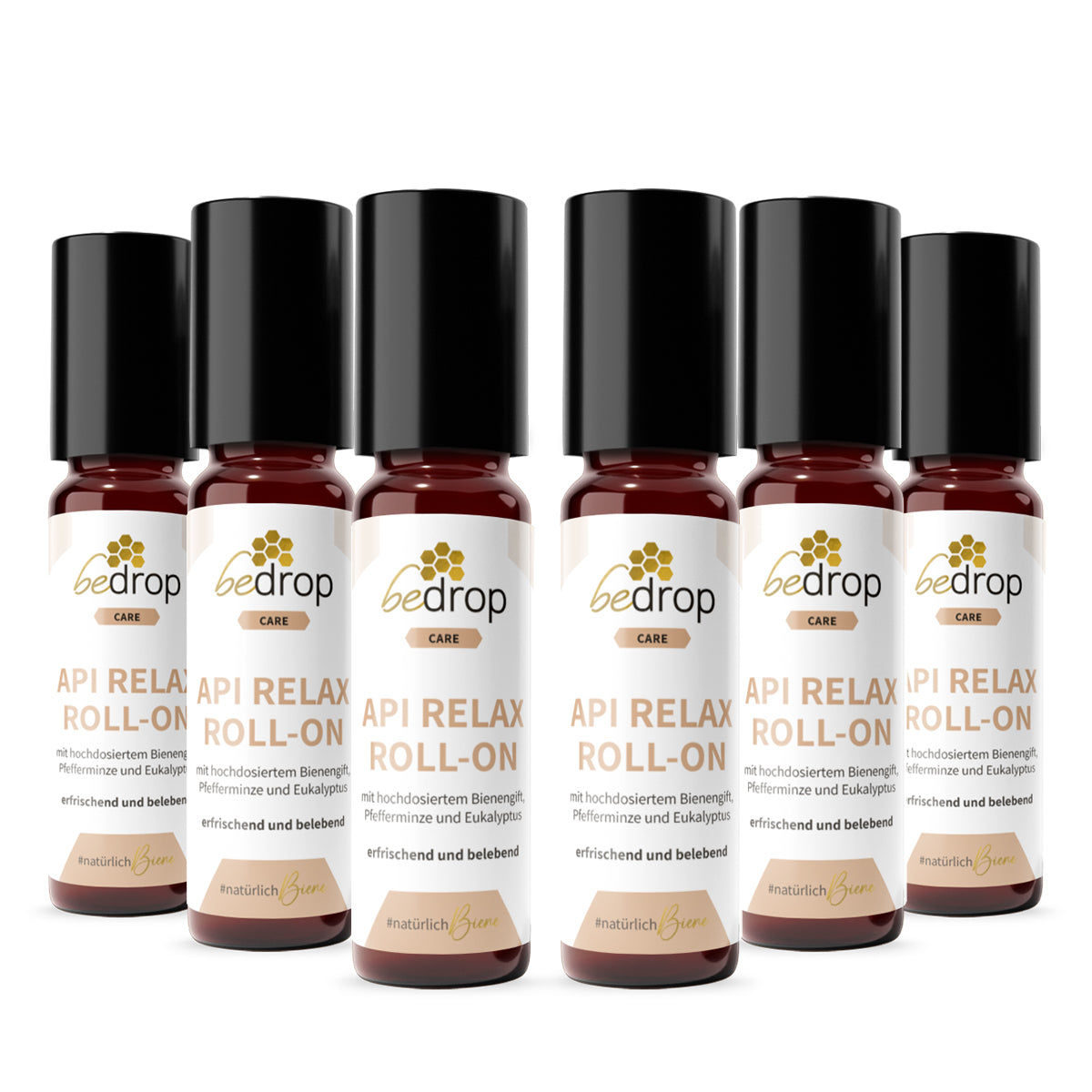 Set di valore: 6x Api Relax Roll-On con veleno d'api ad alto dosaggio, menta piperita ed eucalipto - 10ml