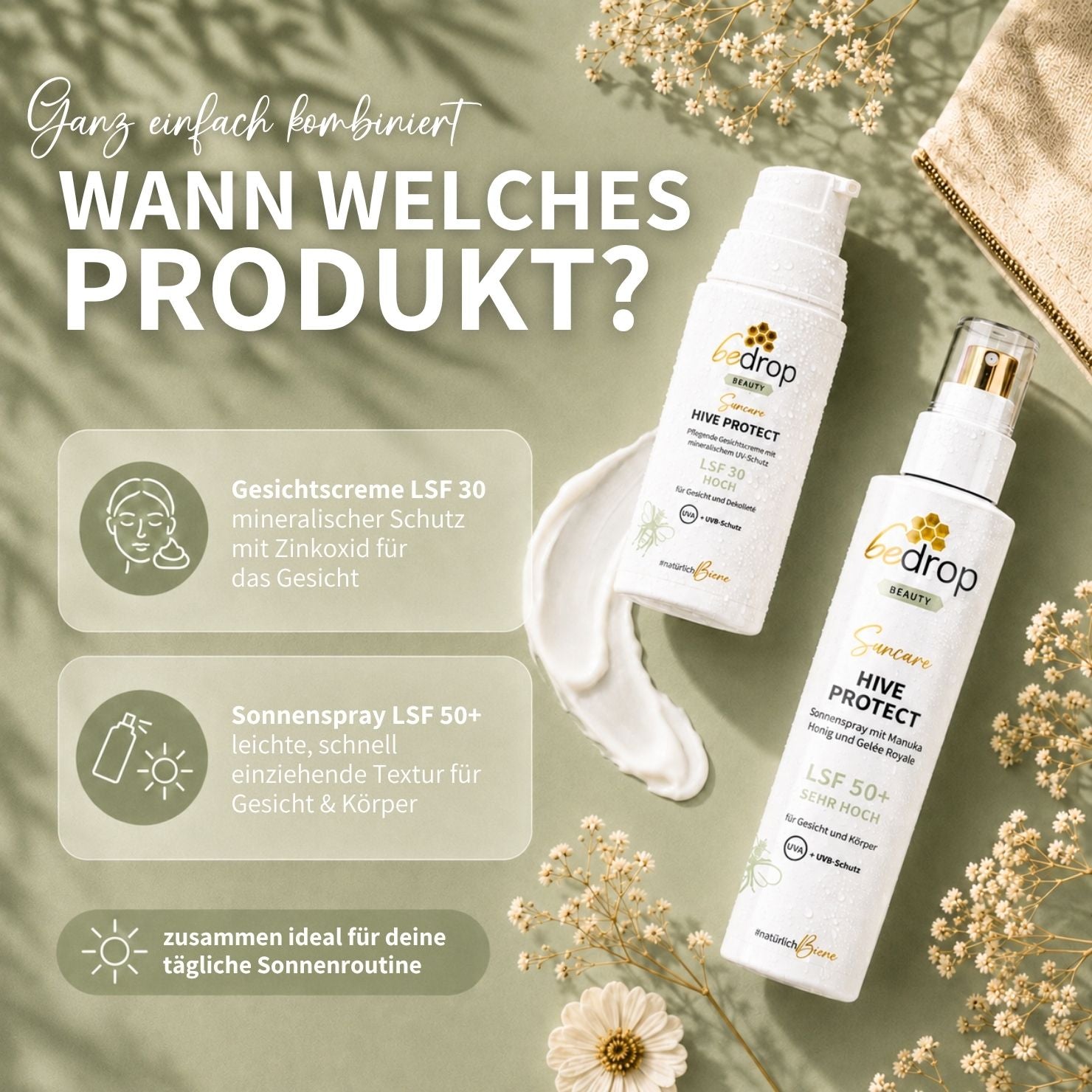 Set protezione solare: Hive Protect Spray solare SPF 50+ e Hive Protect SPF 30