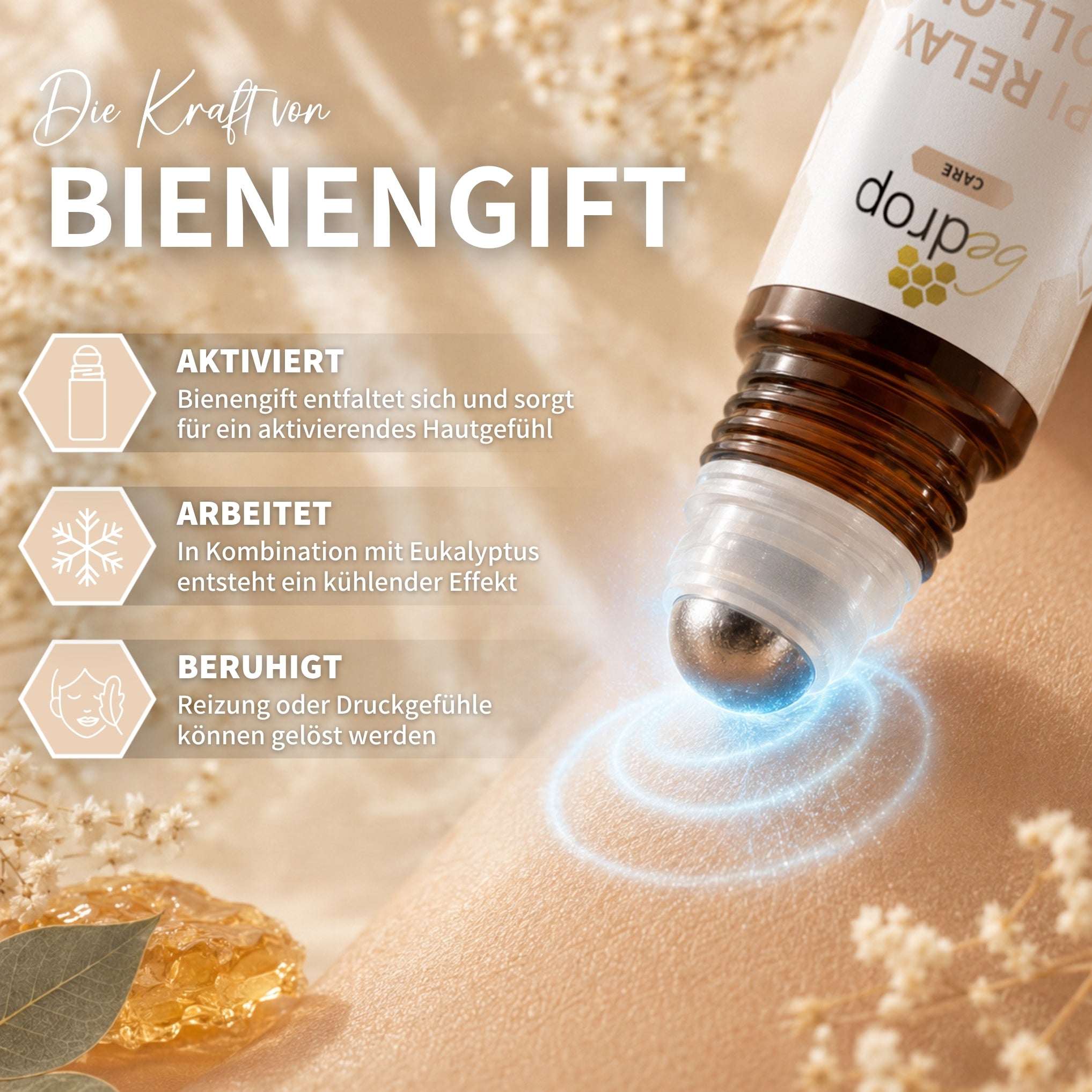 Set rilassante al veleno d'api: Bee Cream + Api Relax Roll On per un relax rinfrescante