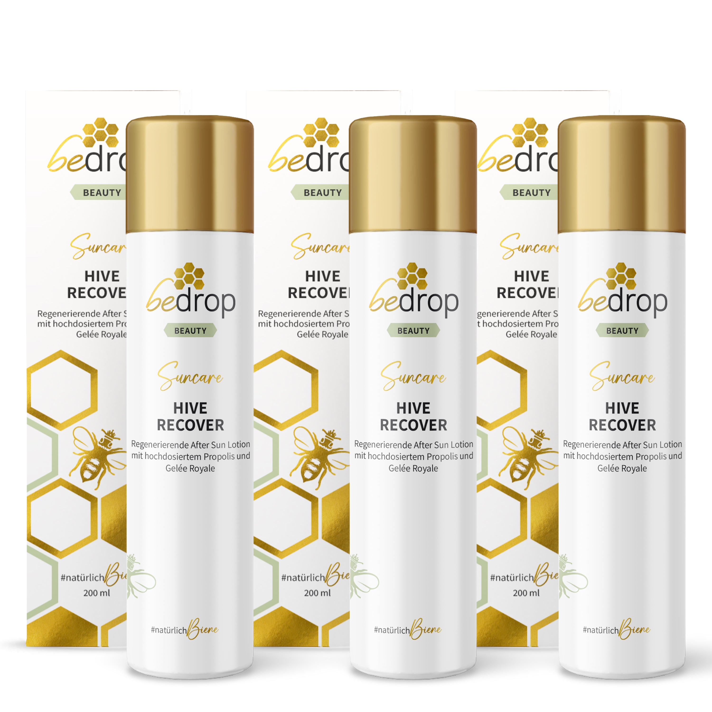 Set di valore: 3x HIVE RECOVER - lozione doposole rigenerante con pappa reale e propoli ad alto dosaggio - 200ml