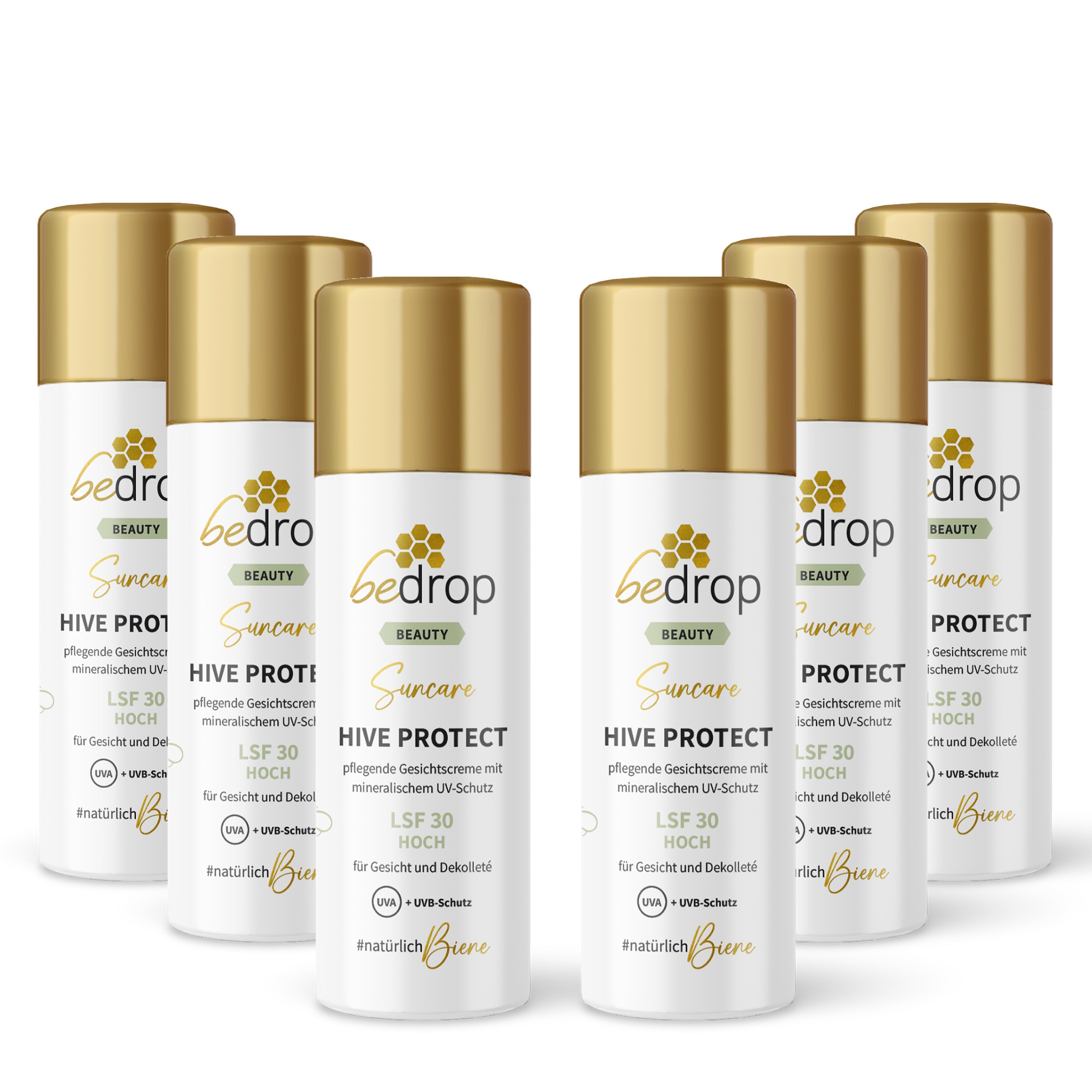Set vantaggioso: 6x HIVE PROTECT SPF 30 - Crema solare per il viso con protezione minerale contro i raggi UVA e UVB  - 50 ml