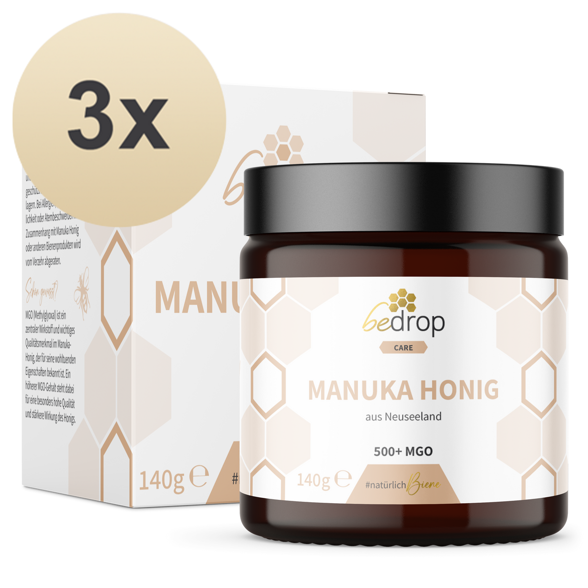 Set di valore: 3x miele di Manuka MGO 500+ - 140g a prezzo speciale