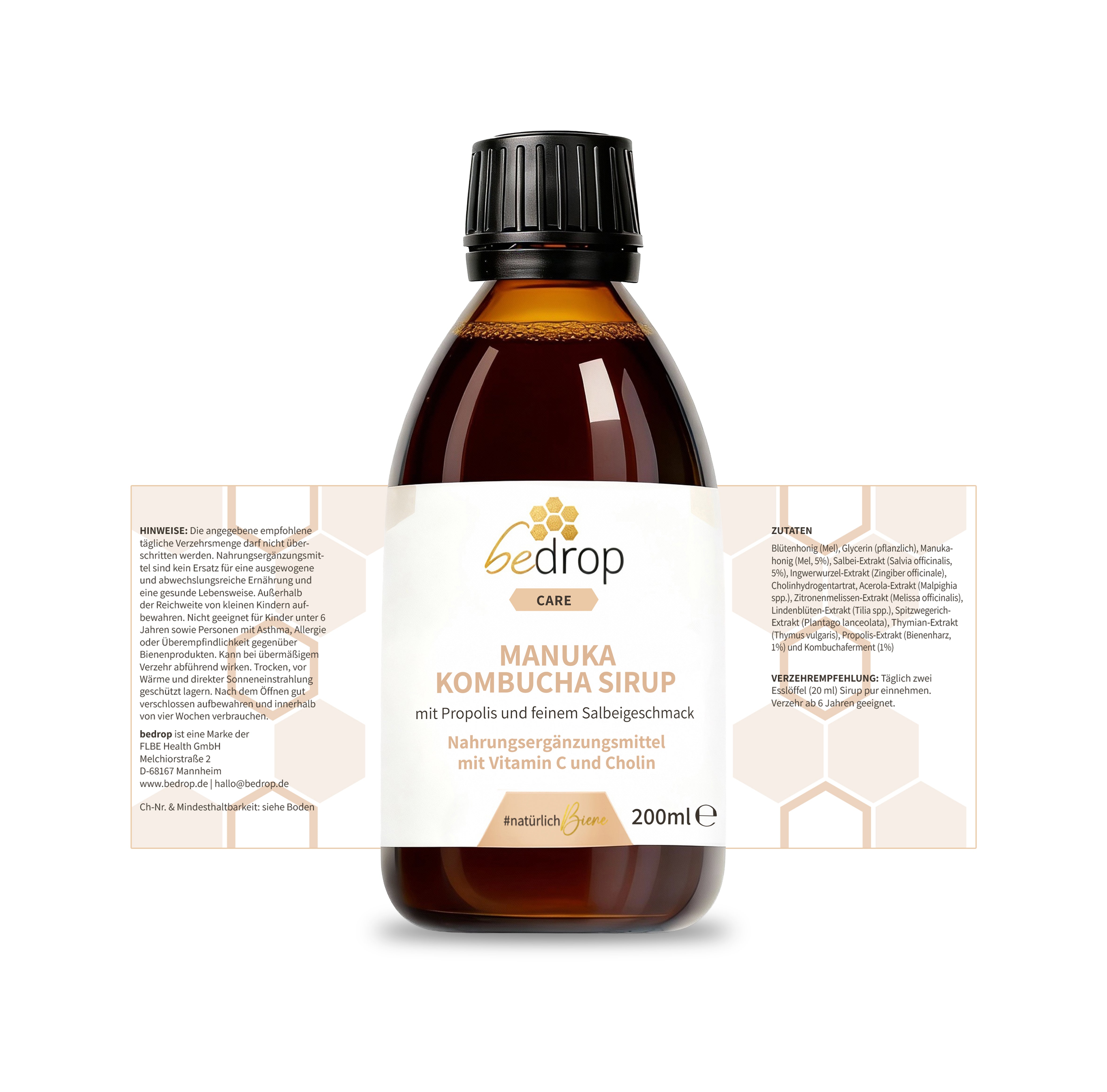 Sciroppo di Manuka Kombucha con propoli e aroma di salvia - 200ml
