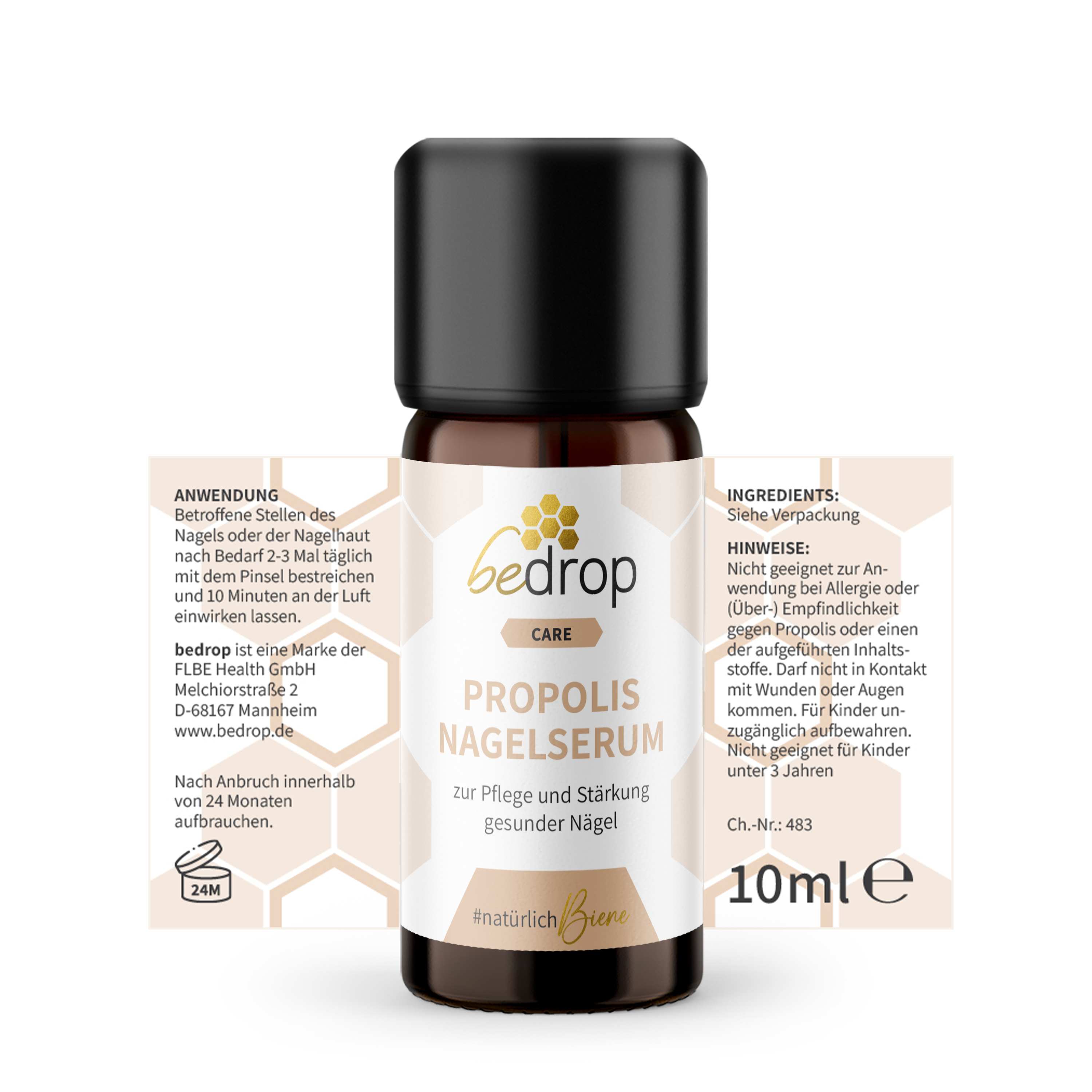 Set di valore: 3x siero per unghie alla propoli - cura delle unghie con propoli ad alto dosaggio e 4 oli essenziali - 10ml