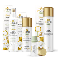 Set per la protezione solare: balsamo per le labbra Sun Balm, crema viso/crema solare Hive Protect + spray solare e doposole, SPF 30 e SPF 50+