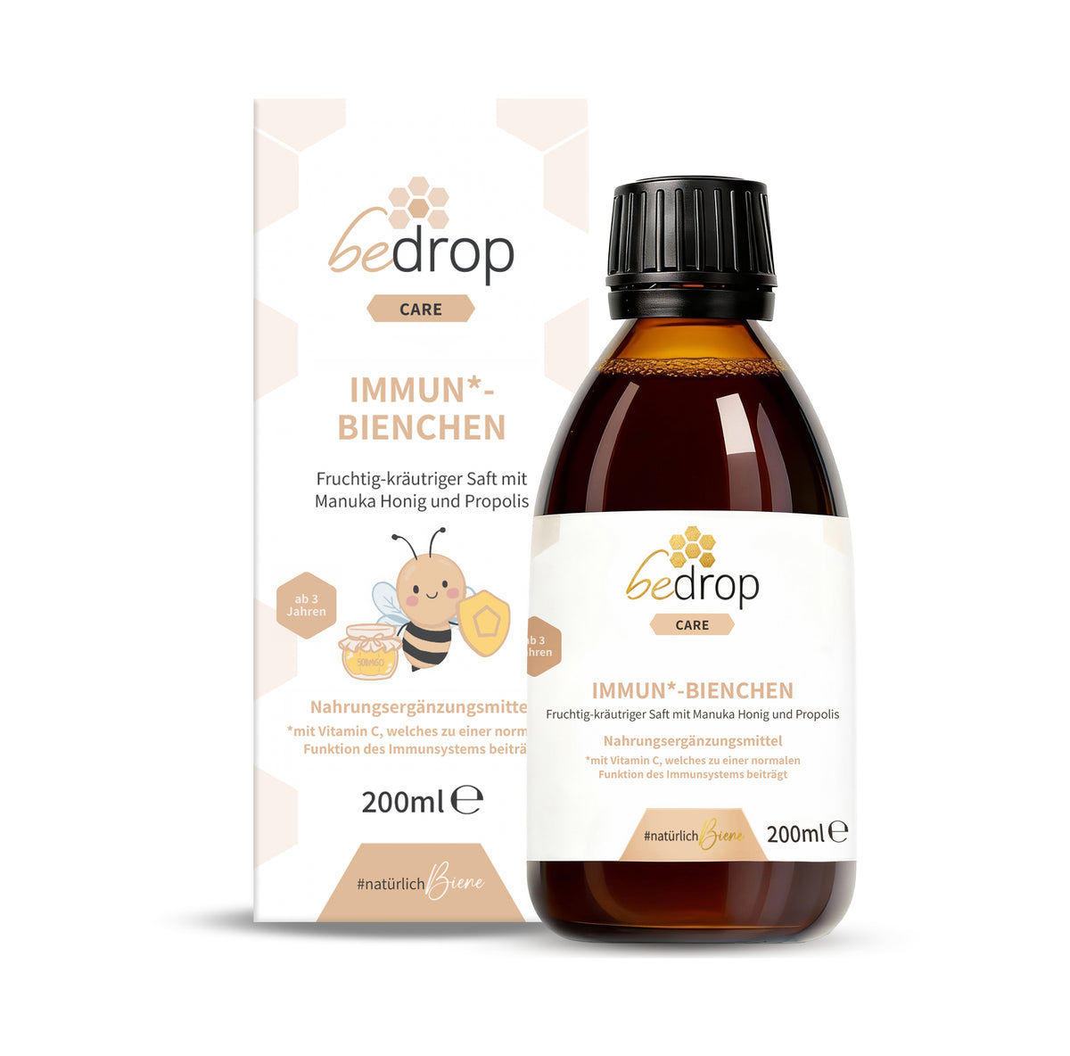IMMUN*-BIENCHEN - Succo dal gusto fruttato ed erbaceo con miele di Manuka e vitamina C dall'acerola / 200 ml