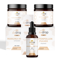 Set per l'infanzia delle api | polvere di polline di fiori, tintura di propoli senza alcol 10% e miele di manuka