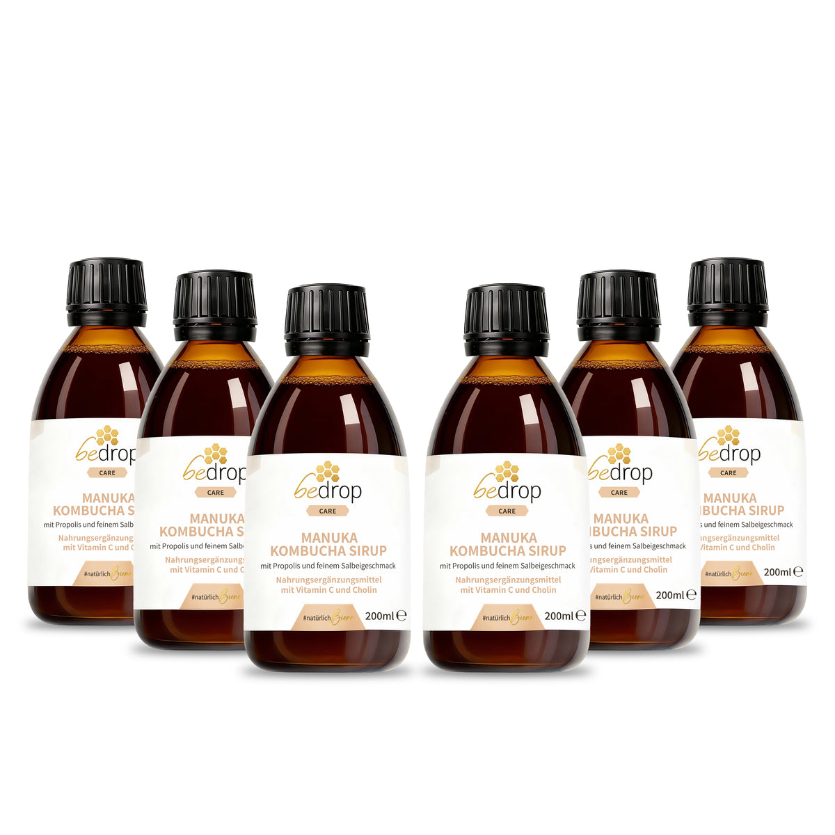 Set di valore: 3x sciroppo di Manuka Kombucha con propoli e aroma di salvia - 3x 200ml