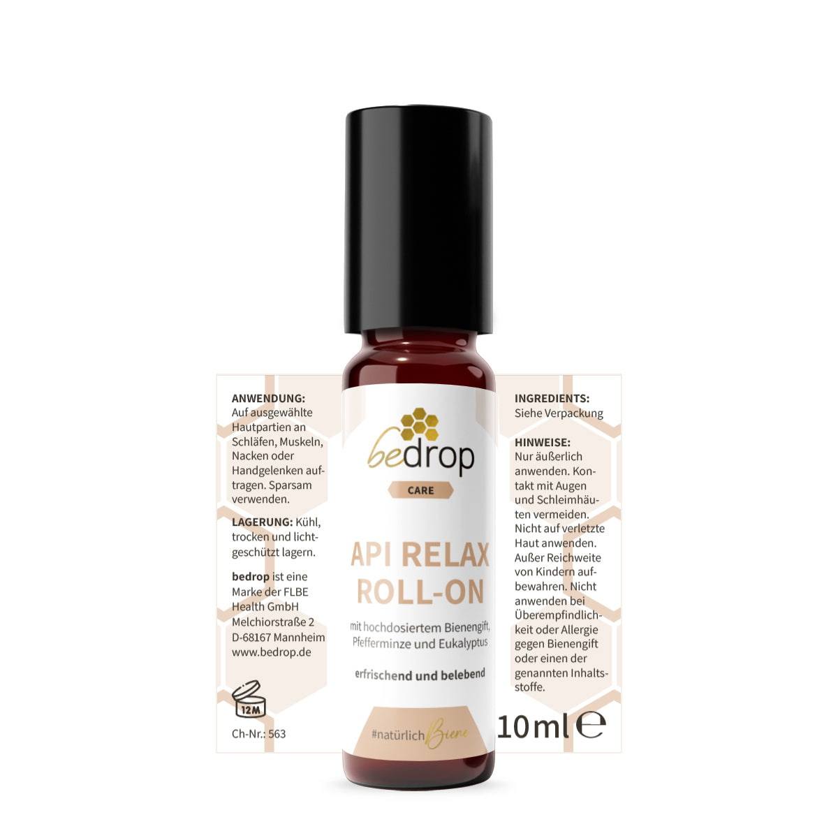 Set di valore: 6x Api Relax Roll-On con veleno d'api ad alto dosaggio, menta piperita ed eucalipto - 10ml
